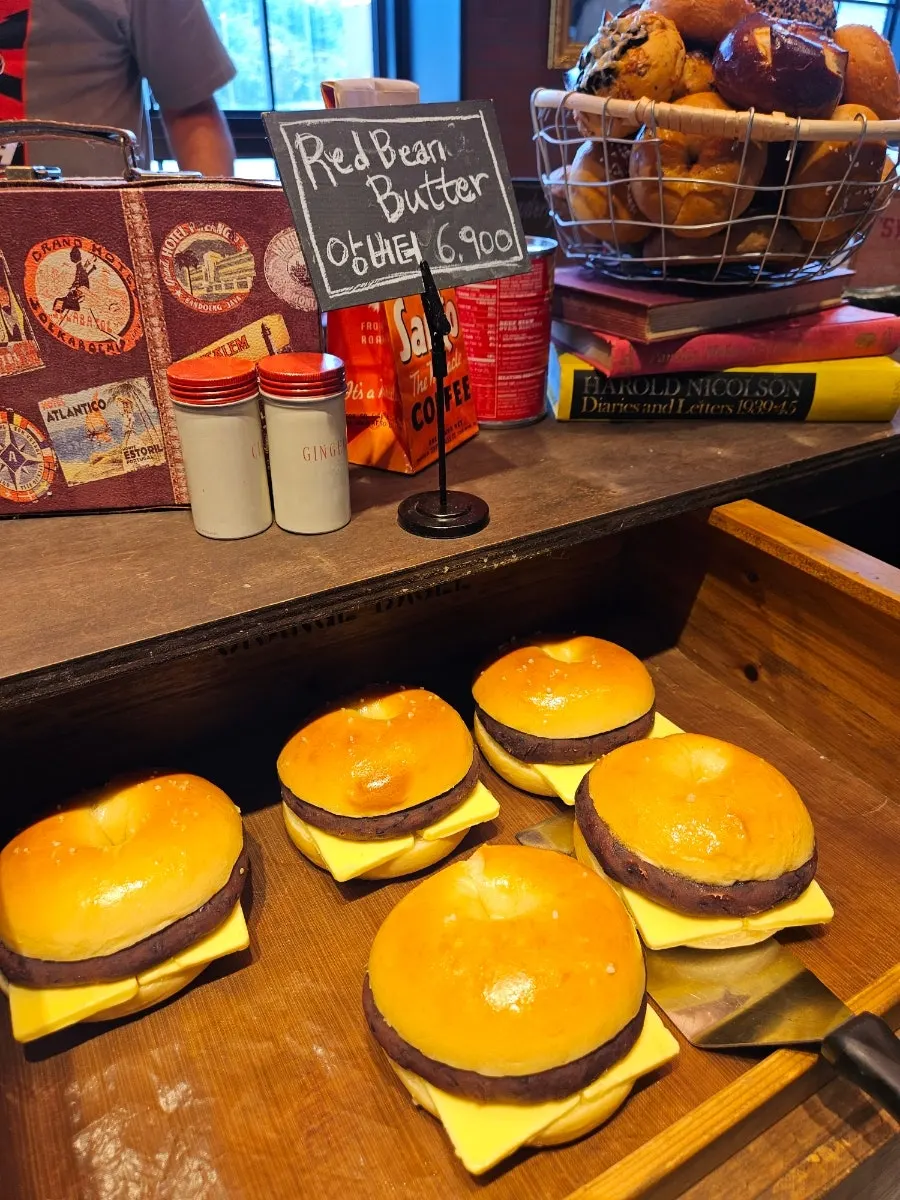 Bagel corner arranged by flavor