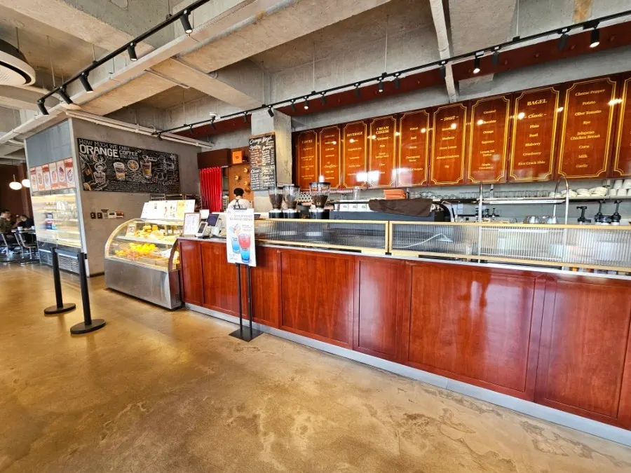 View of the 1st floor bagel showcase