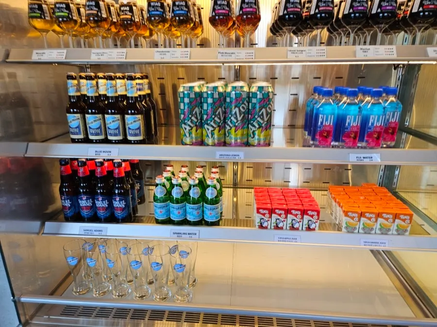 Showcase lined with various flavors of cream cheese