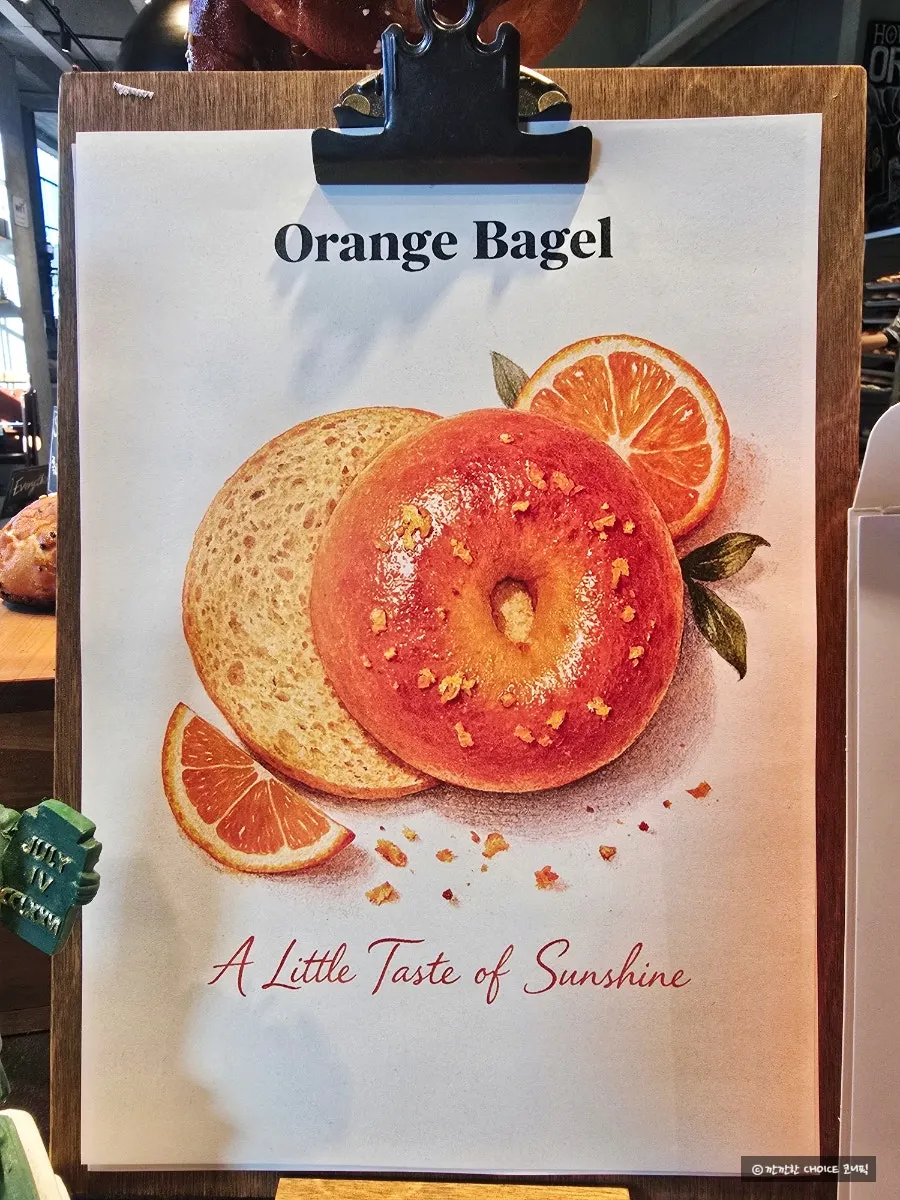 Display counter with various bagel types