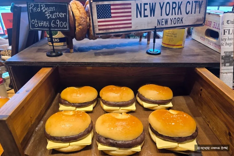 Bagels being restocked in the café