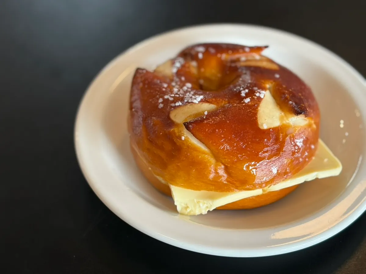 Laugen butter bagel with rich butter flavor throughout