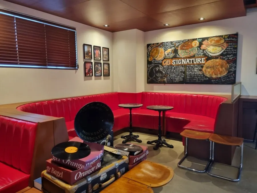 Overall view of Orange Bagel's interior