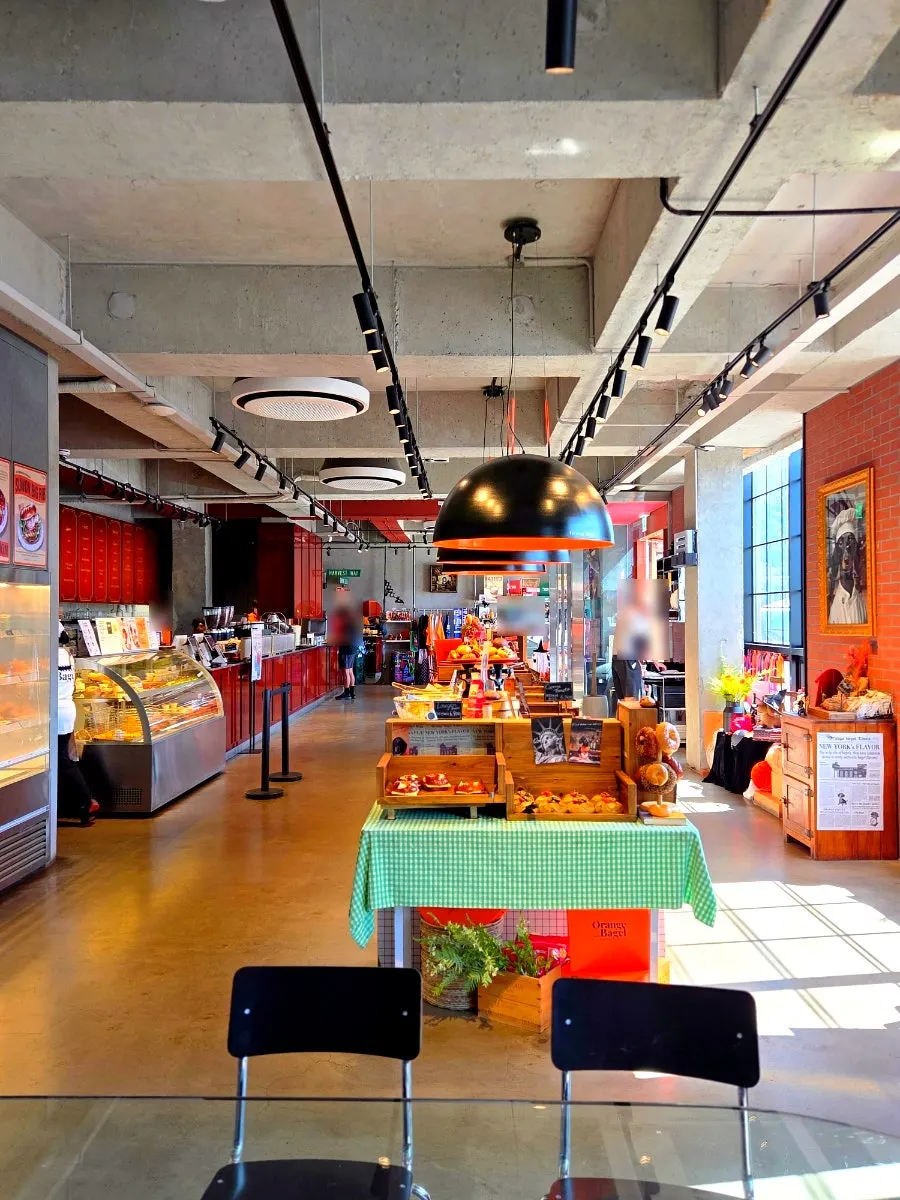 Interior of Orange Bagel's first floor