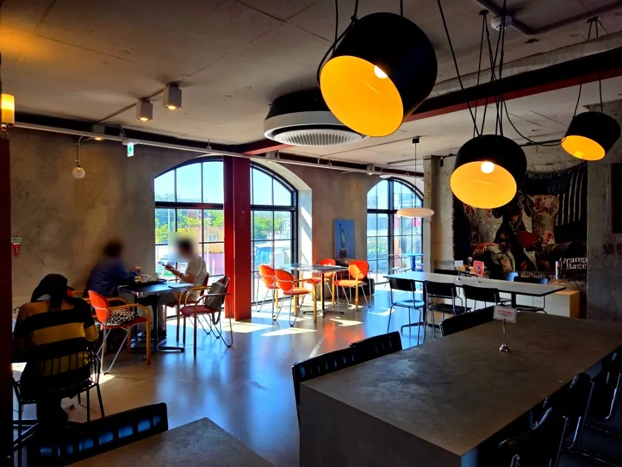 Bar table and solo seating area