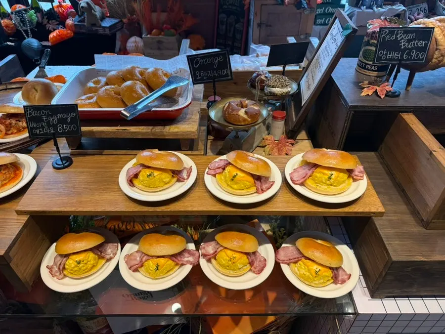 Bagels to choose from at Orange Bagel