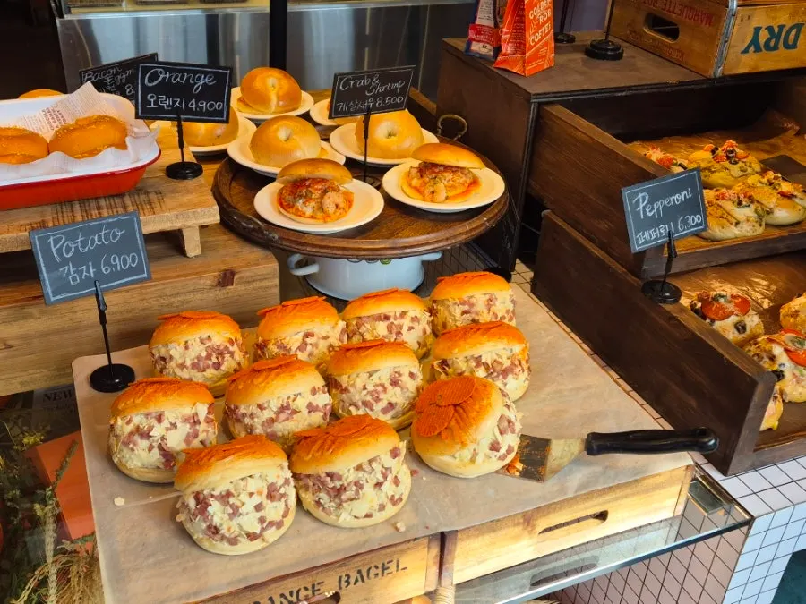 Bagels filled with various ingredients