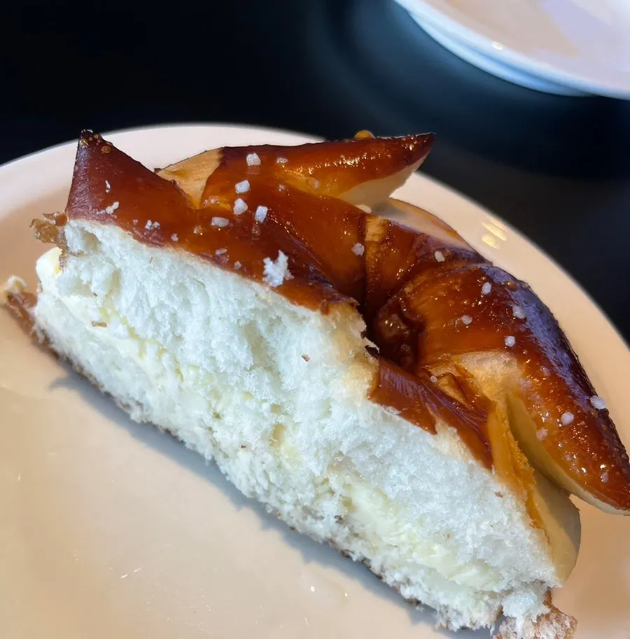 Double cream bagel with iced americano