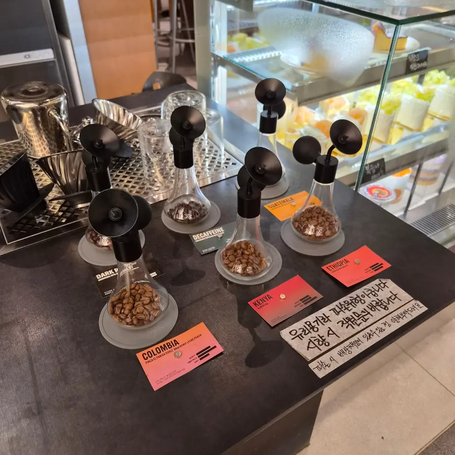 Interior of Jeong Jiyeong Coffee Roasters, a famous Haenggung-dong café