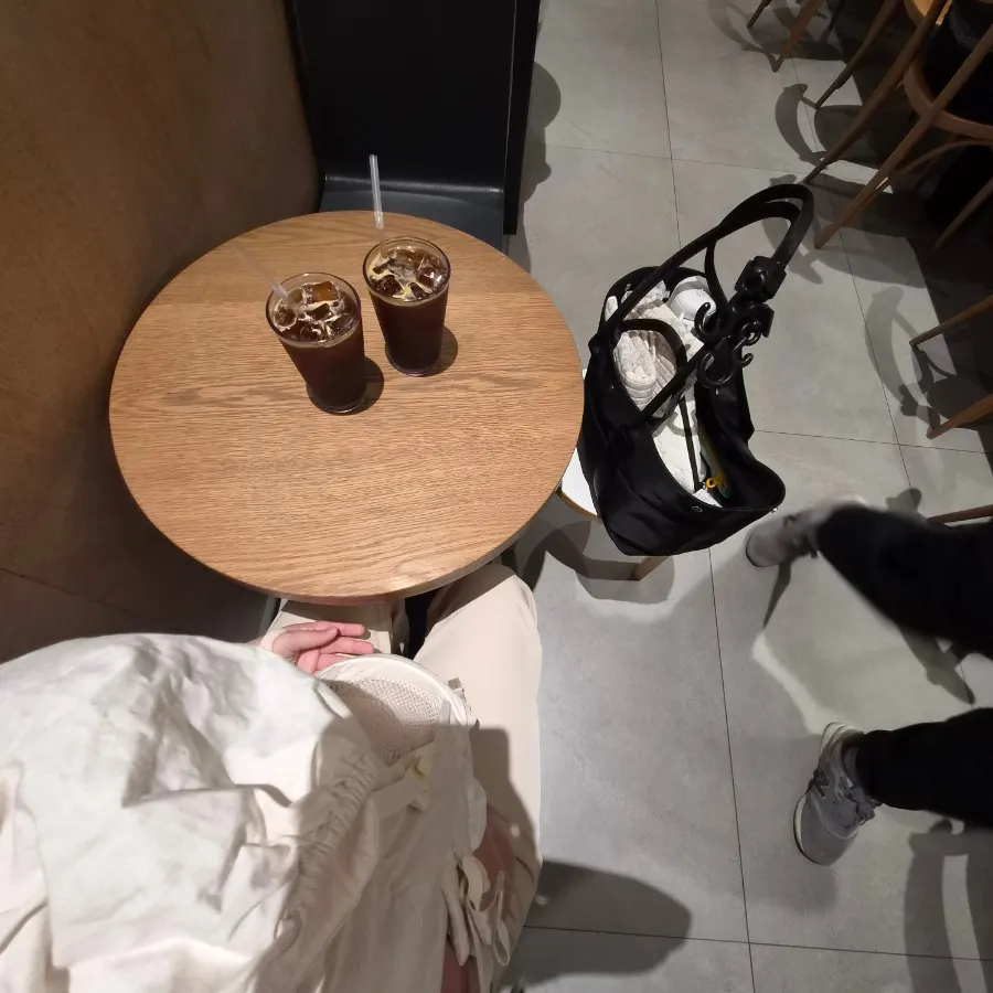 Coconut drink promotional display near the order counter