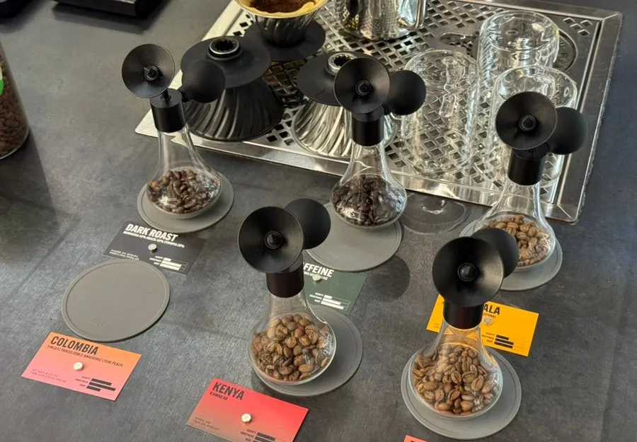Café merchandise on display