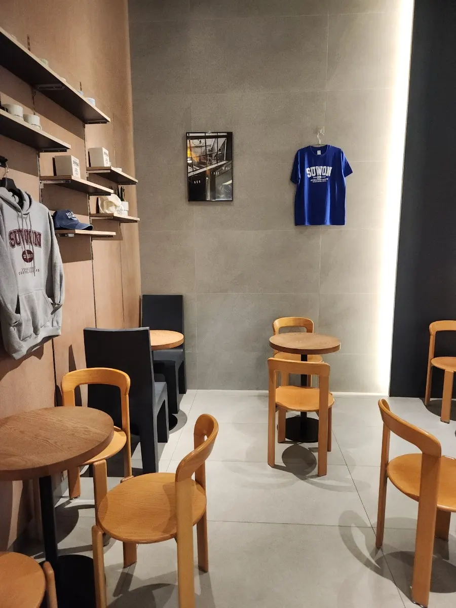 Wood and black concept store interior
