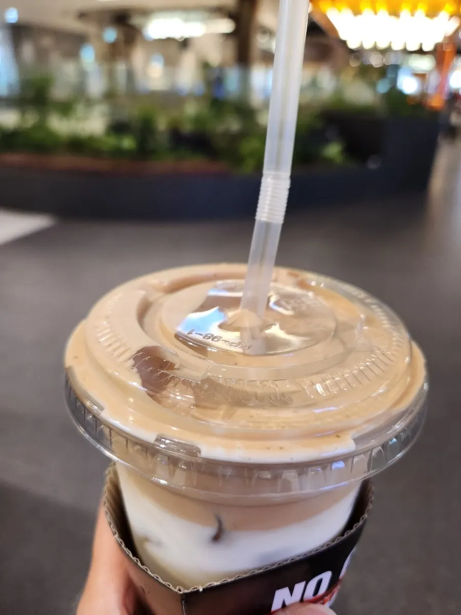 Jeong Jiyeong Coffee Roasters coconut latte on the table