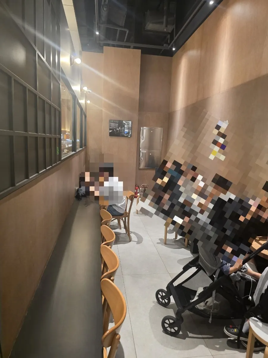 Bean display space typical of a roastery café