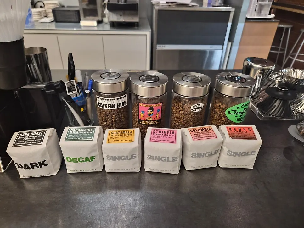 Coffee bean aroma sampling area