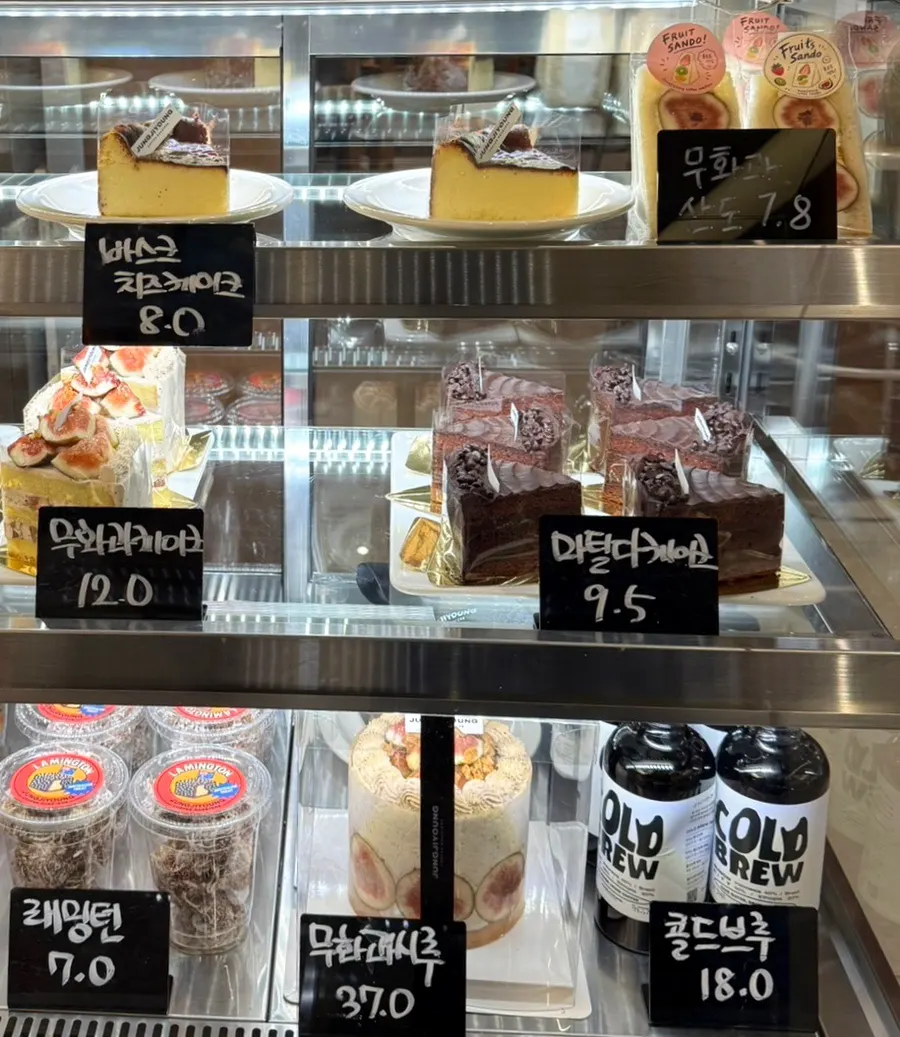 Bakery items topped with seasonal figs on display
