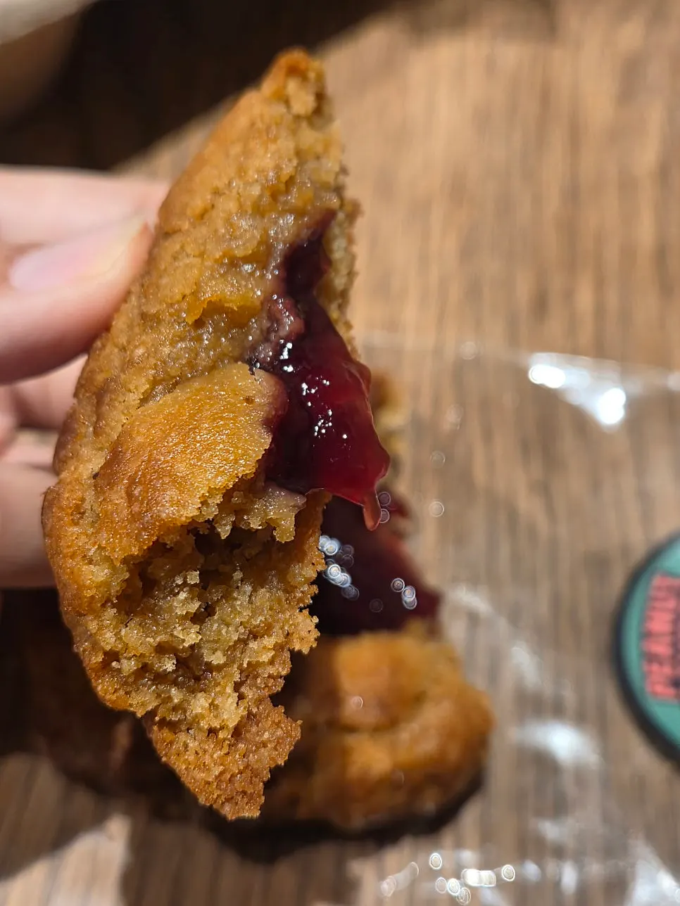 Raspberry cookie ordered alongside the coconut coffee