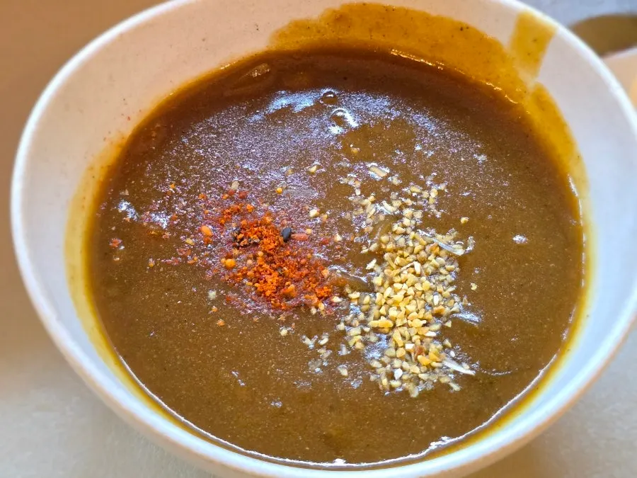 The free mini curry served on the side
