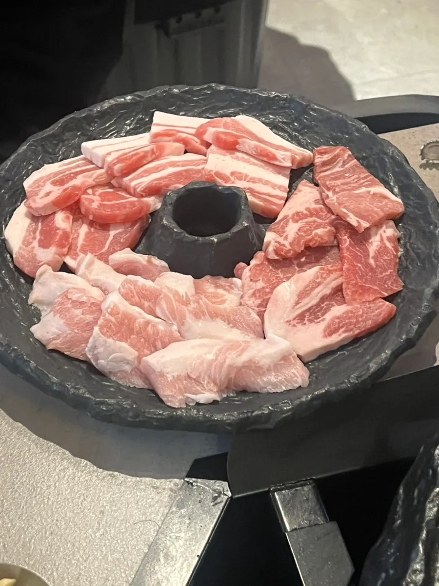 Lava fondue cheese enjoyed with the grilled meat