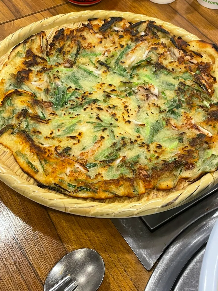 Crispy seafood pancake