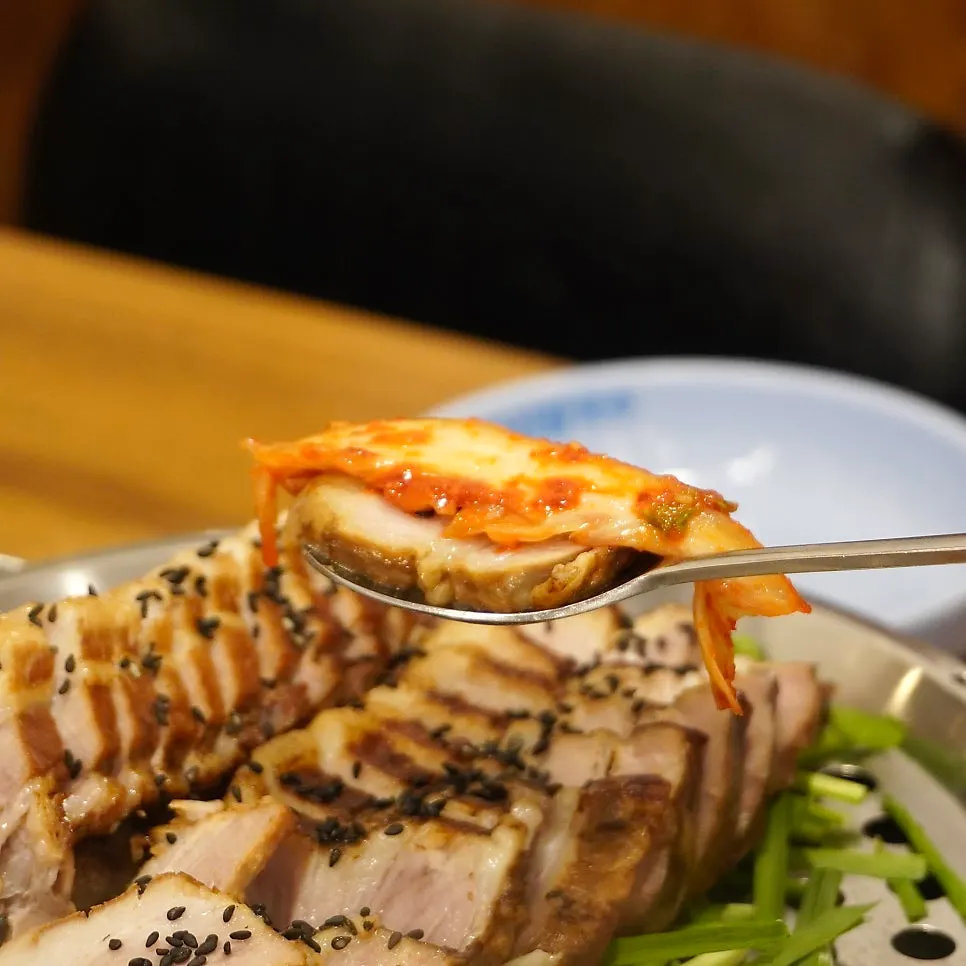 A piece of boiled pork with a good lean-to-fat ratio