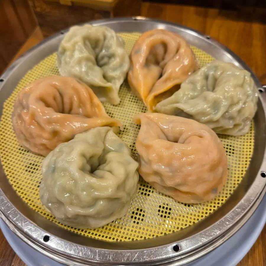 Cross-section of a meat dumpling
