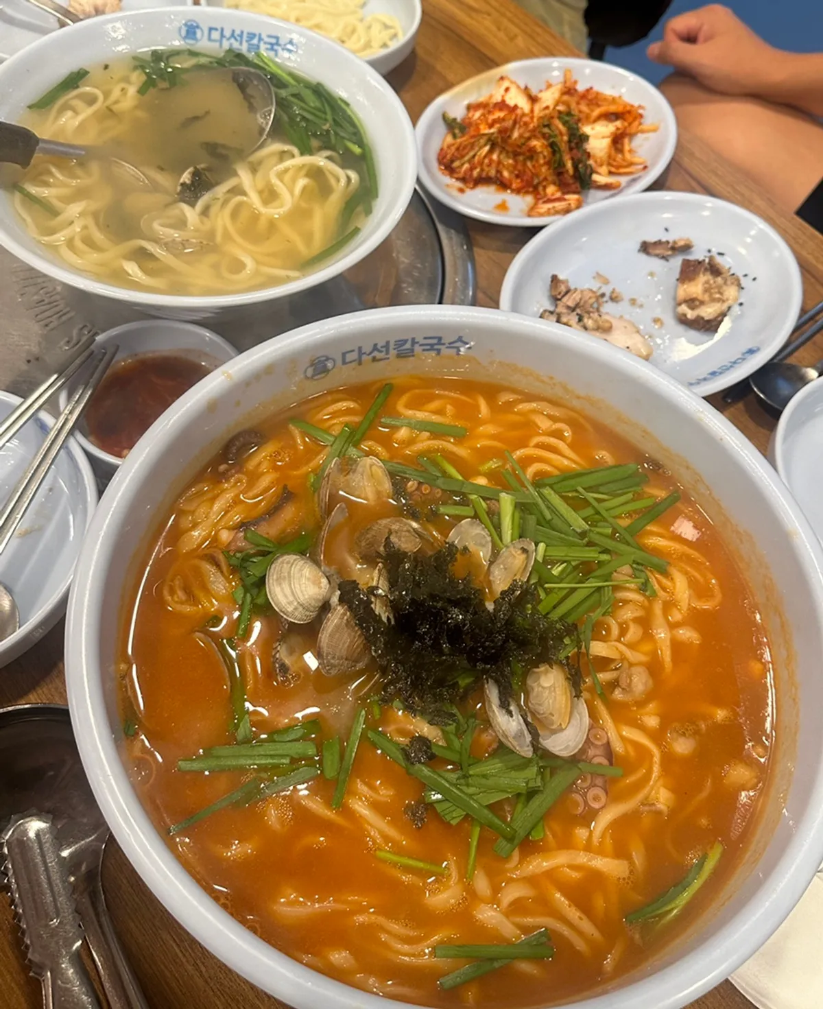 Large dish of kal-nakji for two served with broth