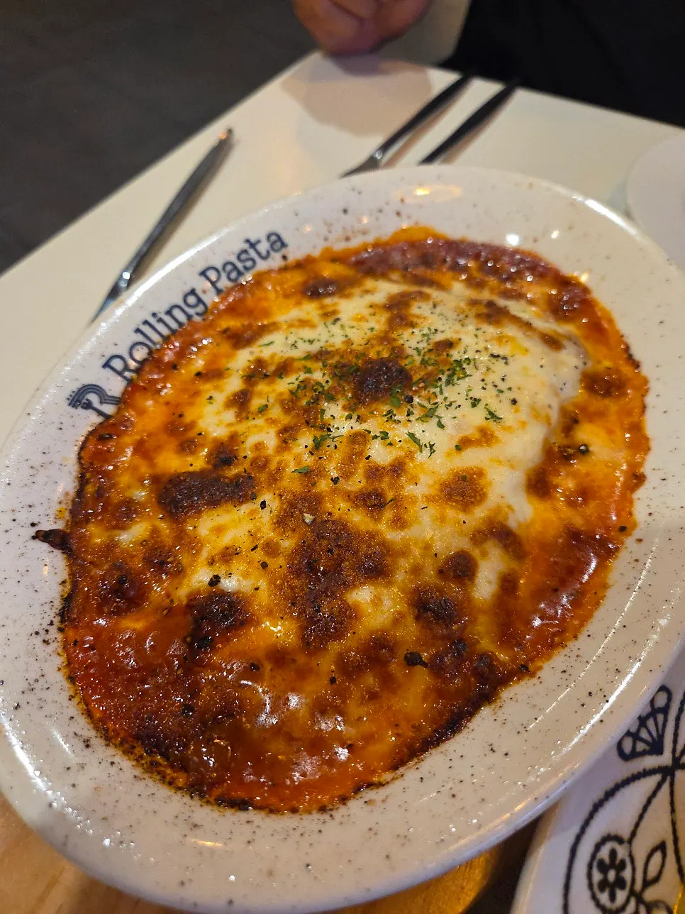 Lasagna plate that arrived first