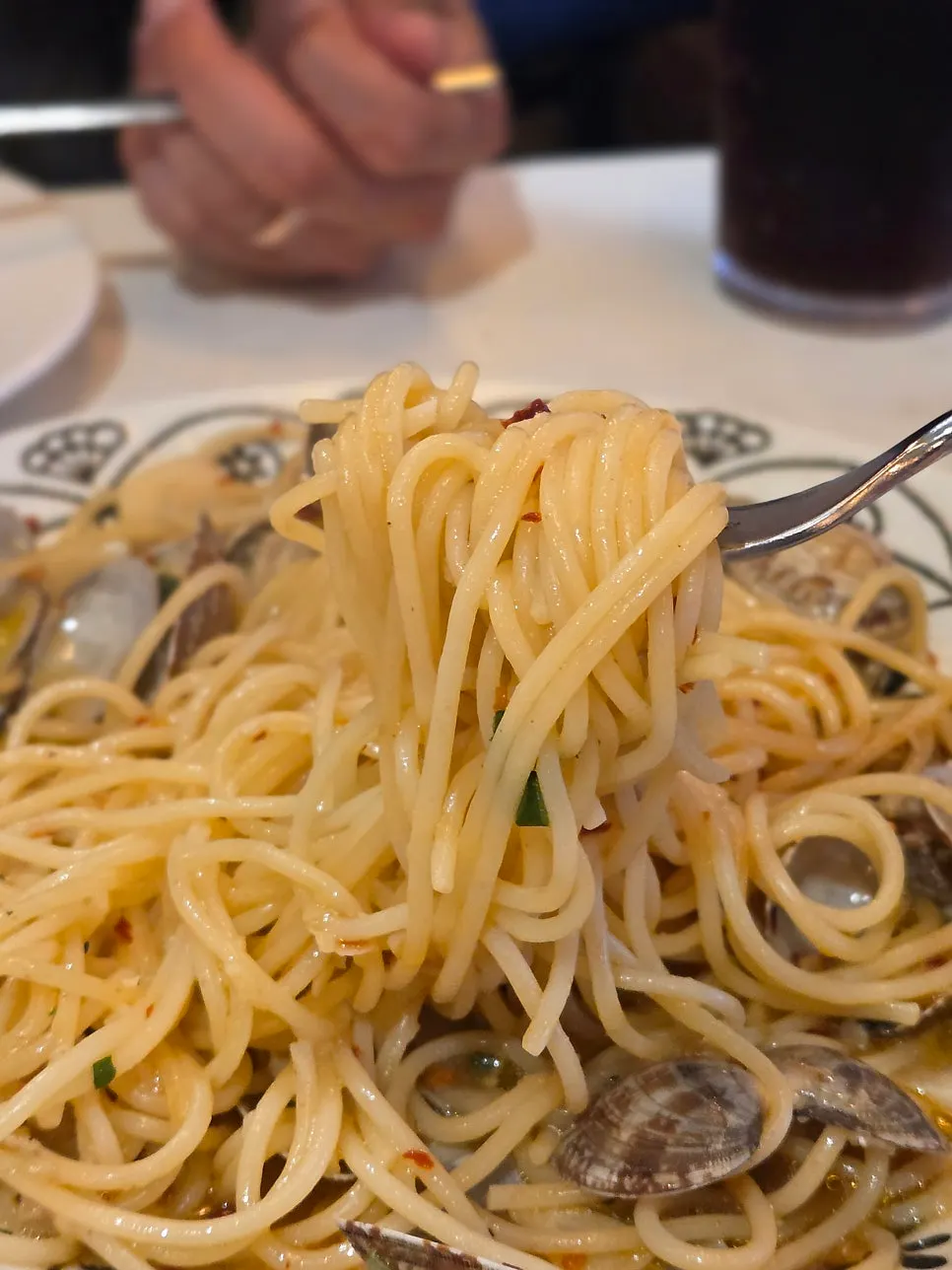 Vongole pasta loaded with clams