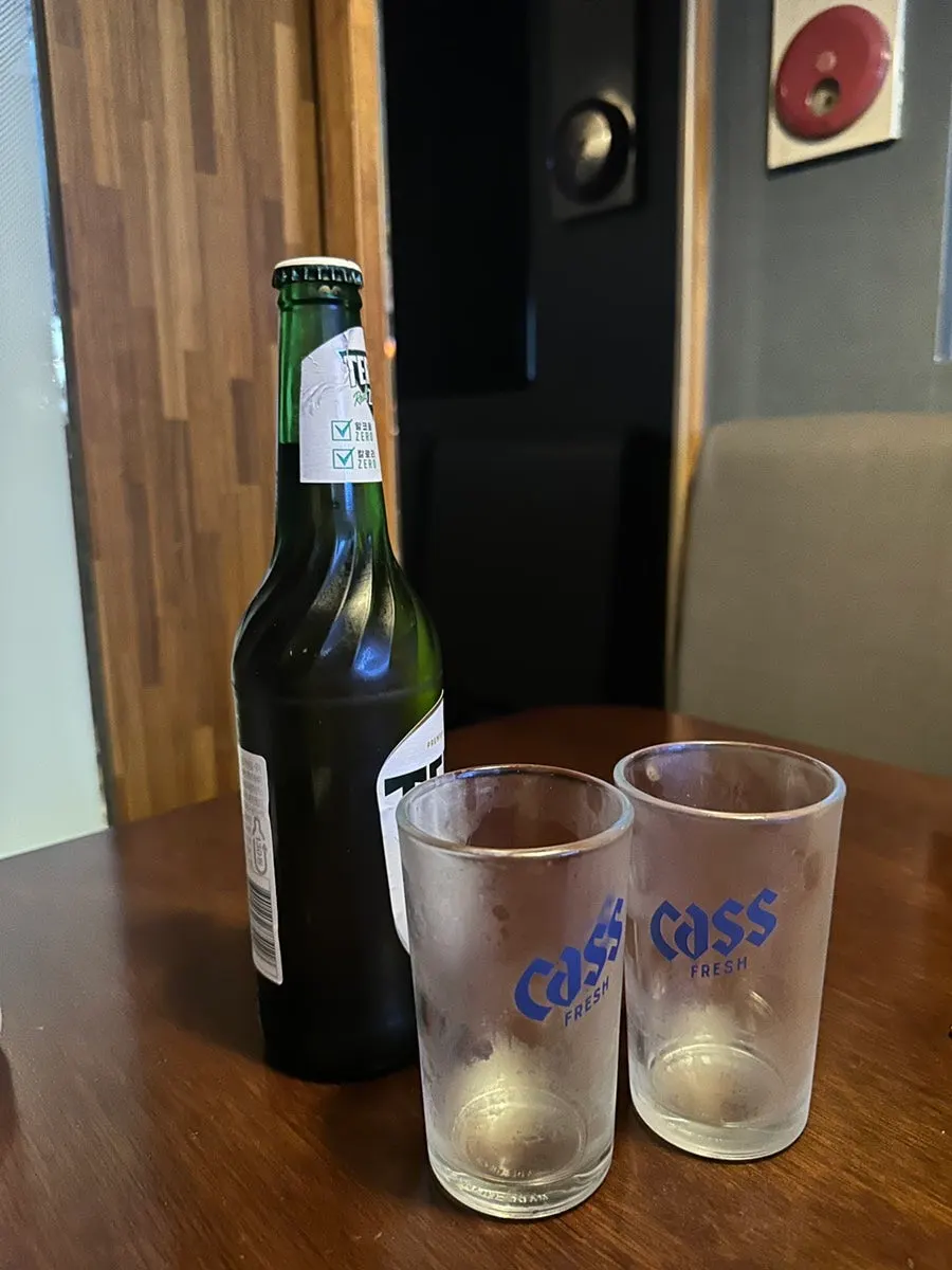 Dinner with beer and soft drinks