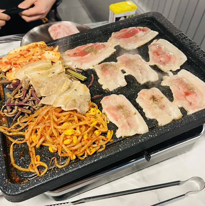 Pork belly dipped in the special sauce