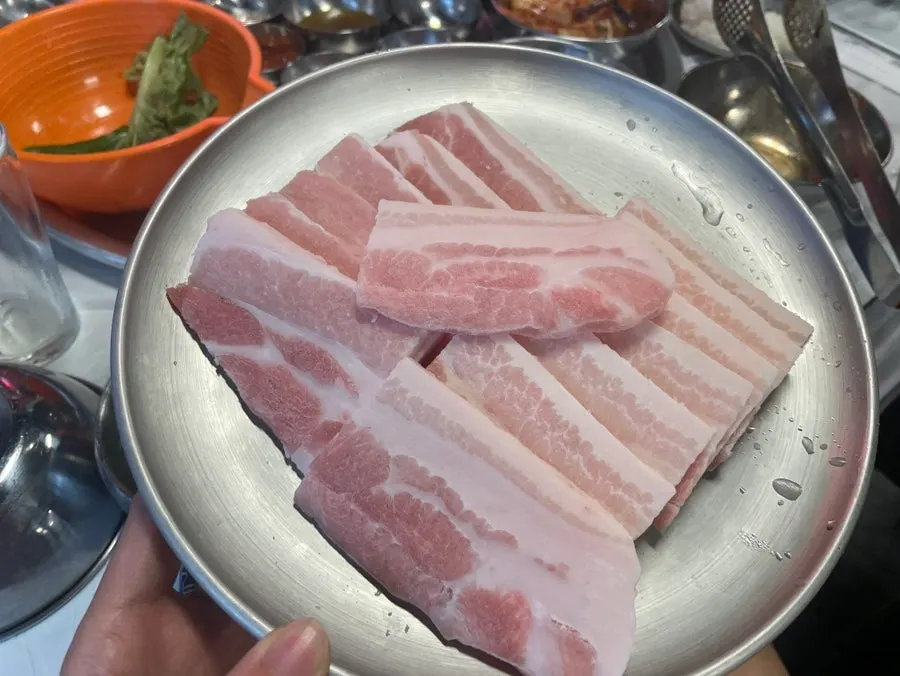 An additional order of frozen pork belly