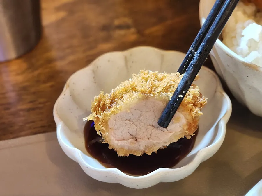 Hire katsu dipped in pork-cutlet sauce