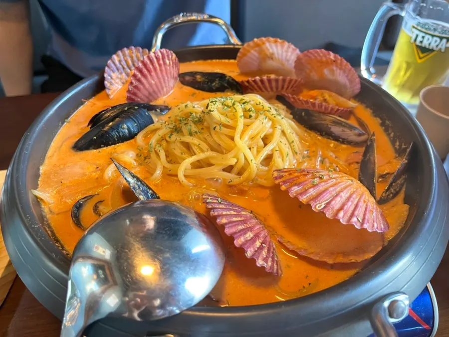 버너와 함께 나온 불닭크림짬뽕