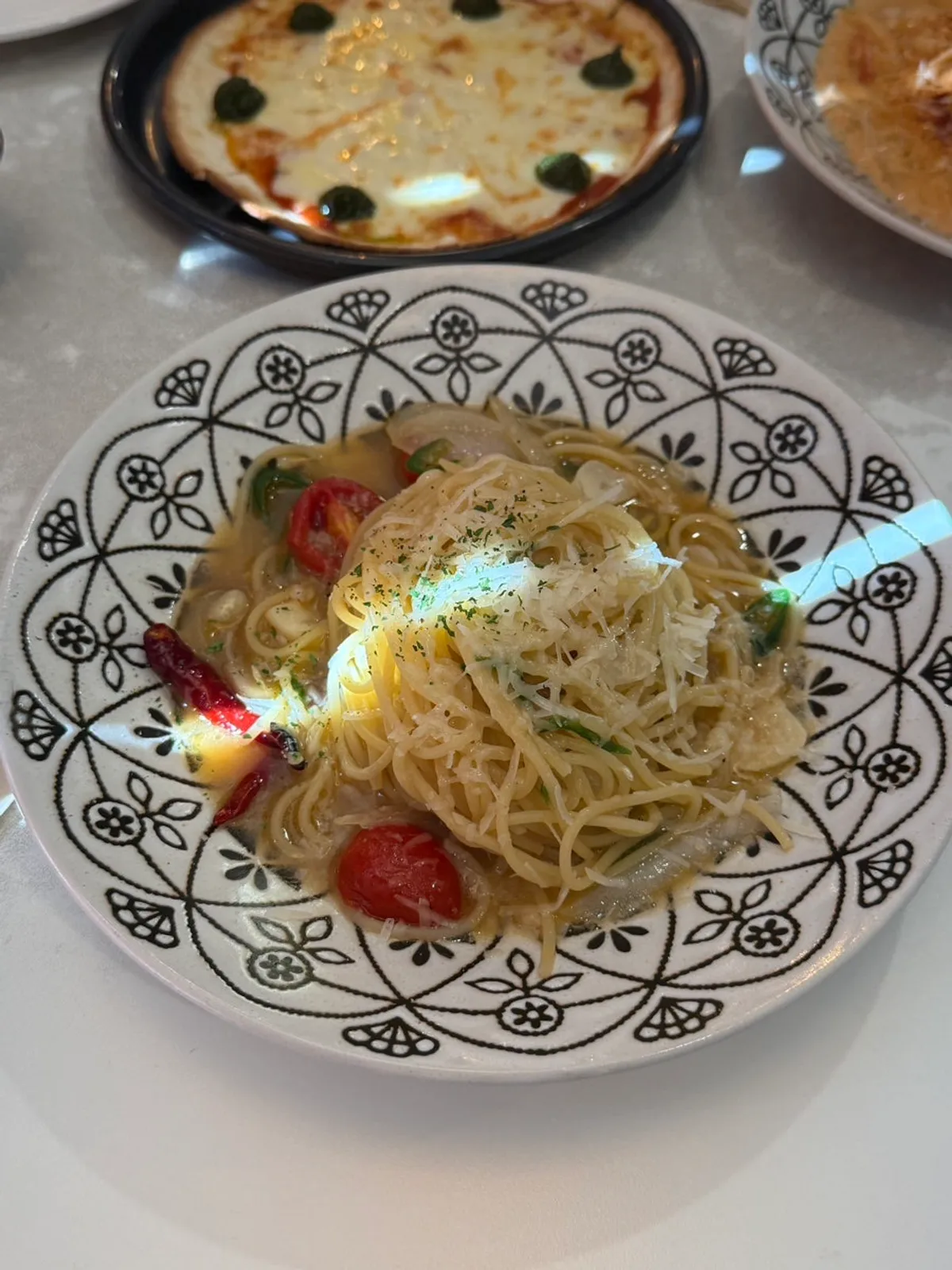 Aglio olio pasta loaded with garlic