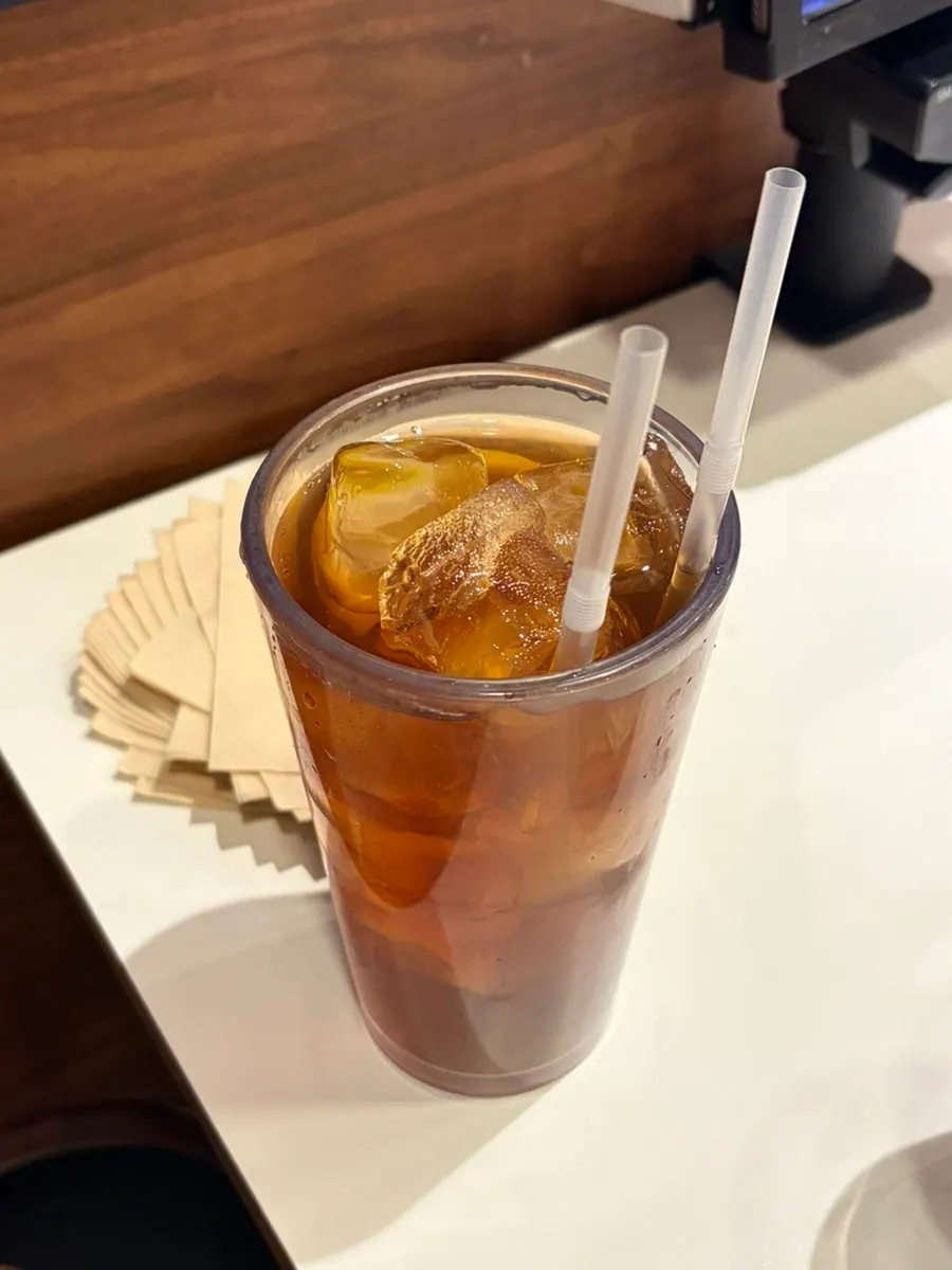 A glass of peach lemon iced tea