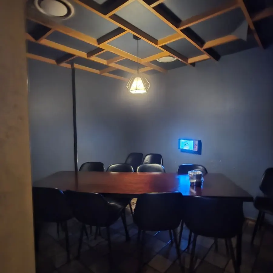 View of the private room table setup