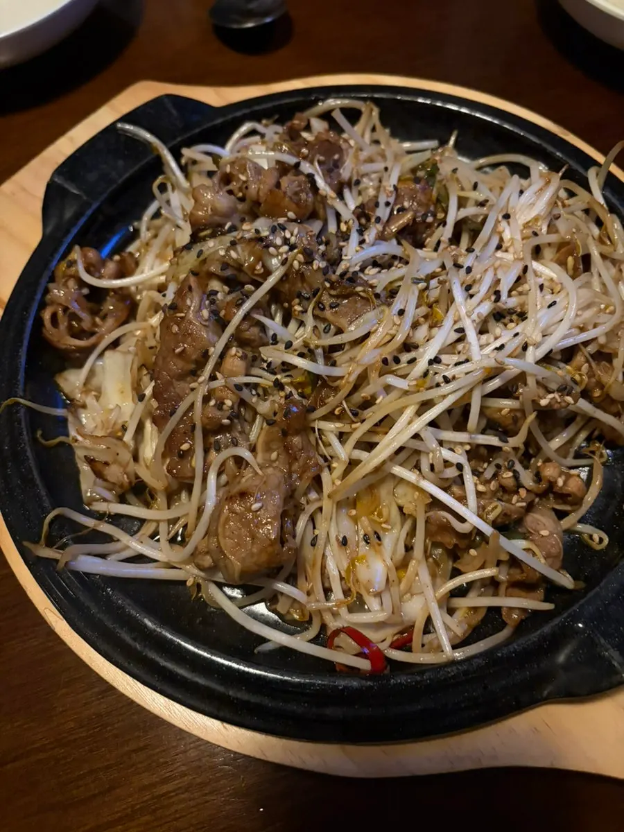A plate of cha-dol beansprout stir-fry at Manseokjip Suwon Station Branch