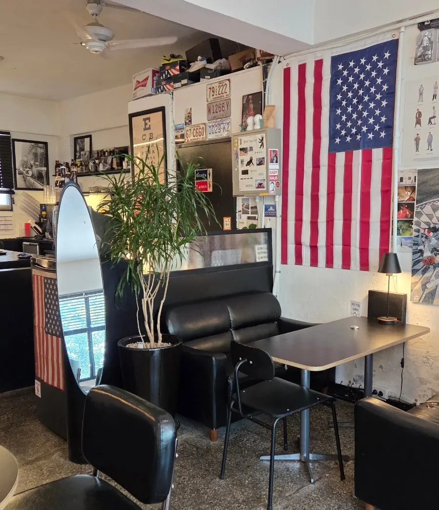 Relaxed seating area at the back of the café