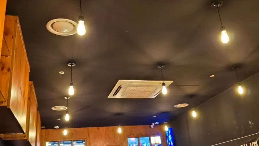 Restaurant interior with system air conditioning