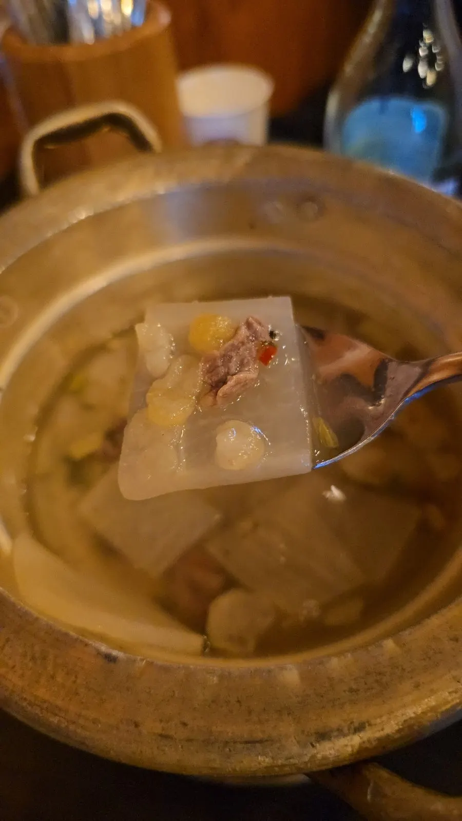 Steaming hot beef radish soup