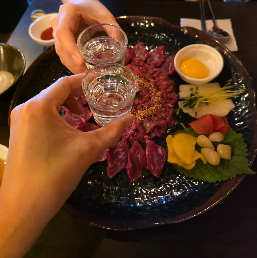 Tartare with black sesame sauce