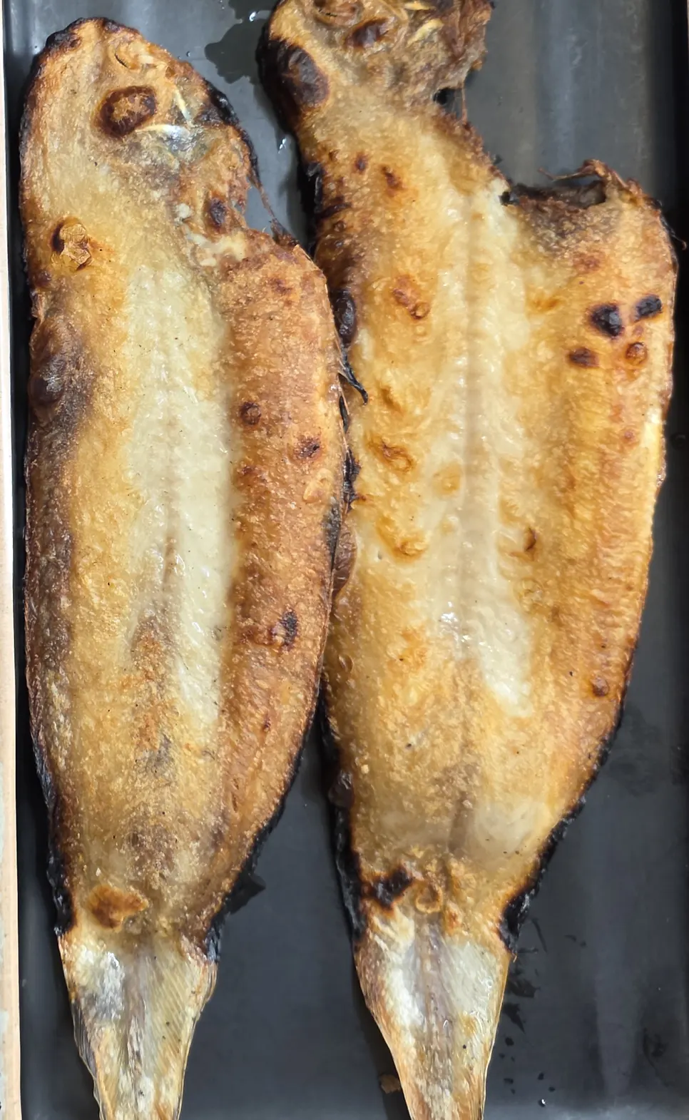 A plate of thinly grilled bakdae (sole)