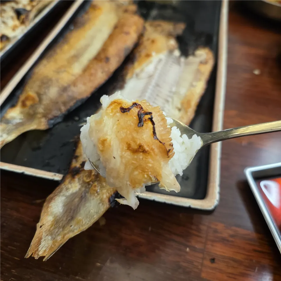 Close-up of chewy grilled bakdae