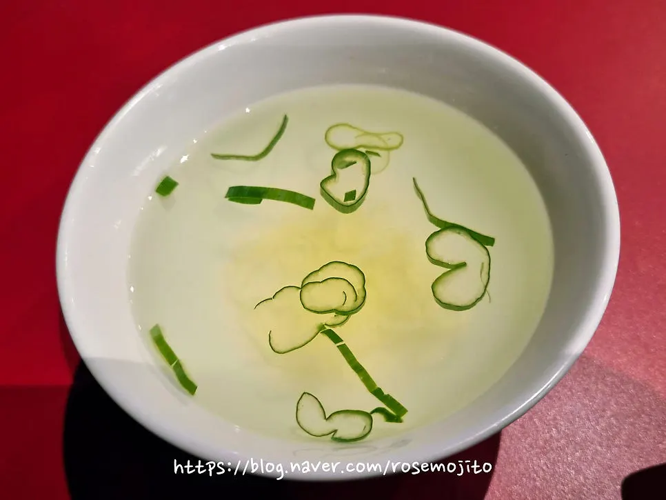 Egg soup served with the fried rice