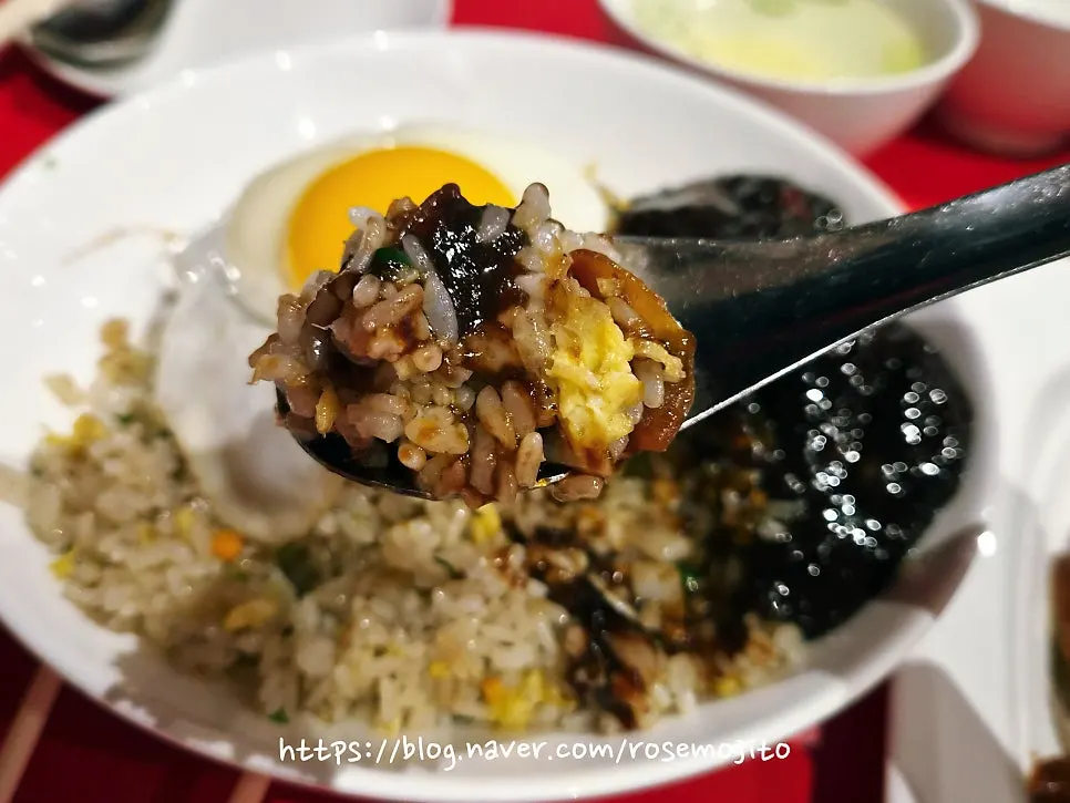 A spoonful of fried rice