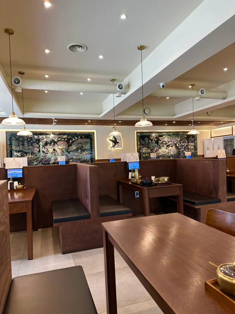Interior of Boriook Main Branch with wide table spacing