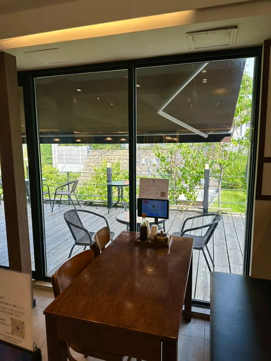 Outdoor terrace beside Boriook Main Branch