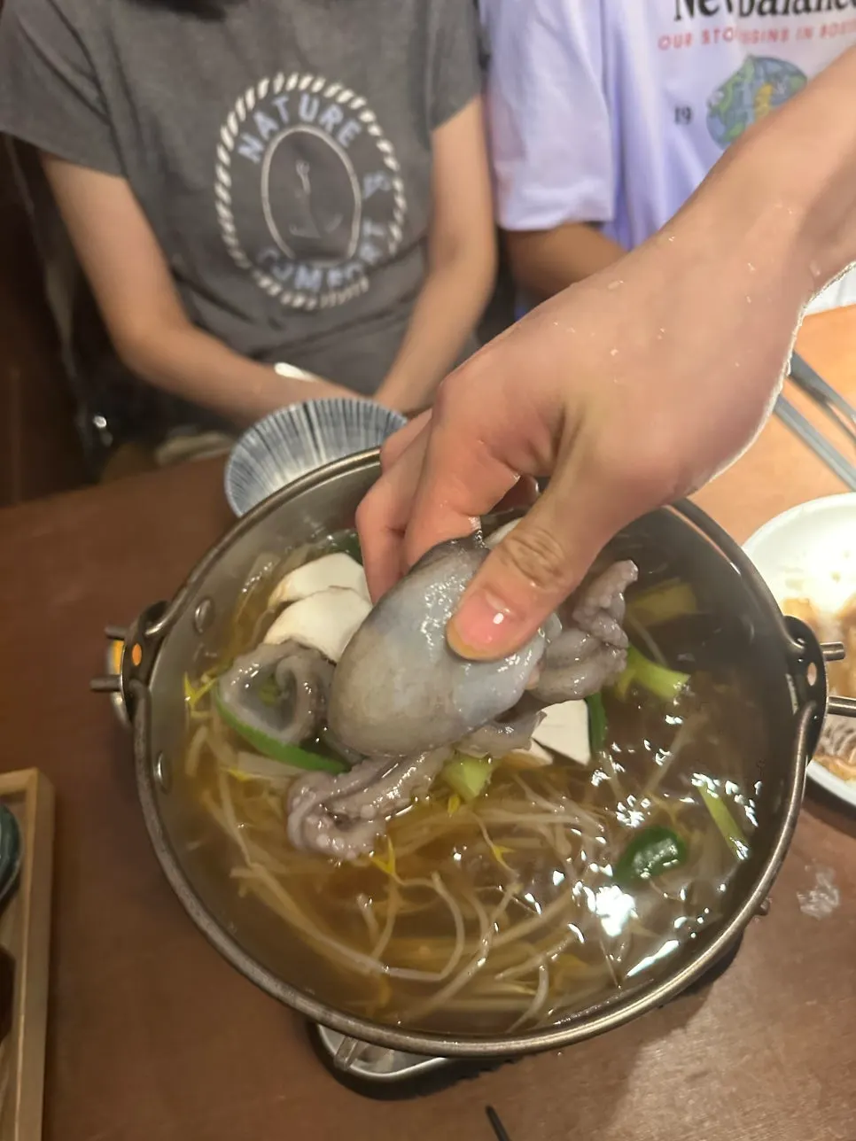 Whole live octopus ready to be added