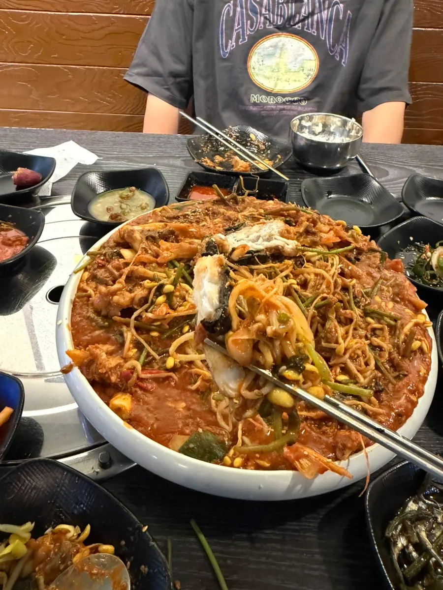 Agujjim with a rich, spicy sauce